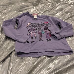 Girls' Purple Long Sleeve BFF Graphic Tee